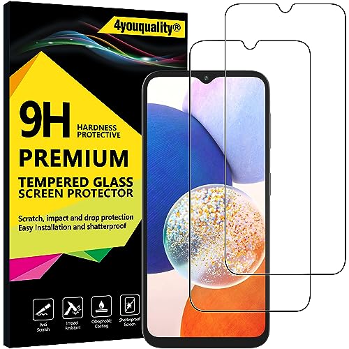 4youquality Screen Protector for Samsung Galaxy A14 5G / 4G, Tempered Glass Film, 2-Pack, [LifetimeWarranty][Impact-Resistant][Anti-Scratch]