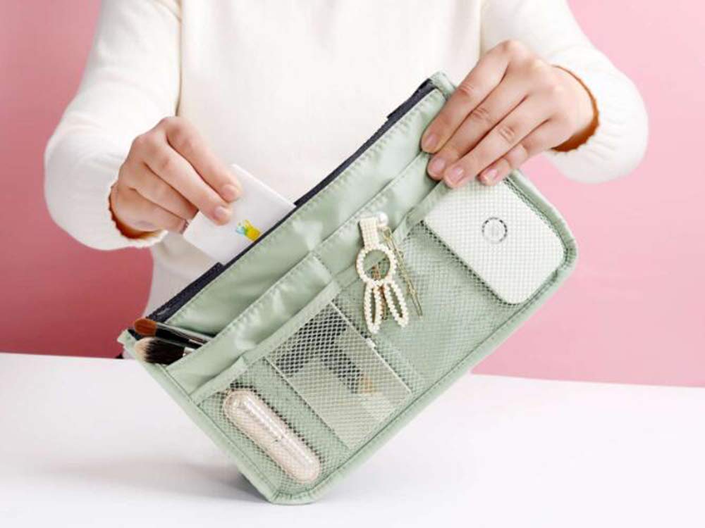 NOVAGO Organiser/Organisateur/Pochette/sac de rangement pour intérieur de grand sac à main ou sac de voyage- Flamant Rose (autres couleurs diposibles)