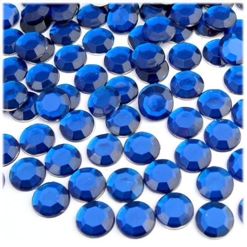 The Crafts Outlet 144pc Rhinestones Round 12mm - Flatback Royal Blue RBL