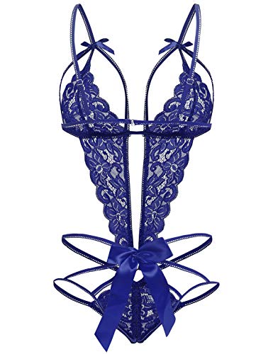 Image of Donnalla Women's Deep V Lace Teddy One Piece Lingerie Cutout Strappy Lingerie