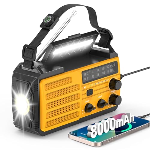 Radio Portatile Militare Con Dinamo, Pannello Solare E Power Bank 4000mAh – FM/AM/SW, Torcia LED, SOS, Perfetta Per Emergenze E Outdoor