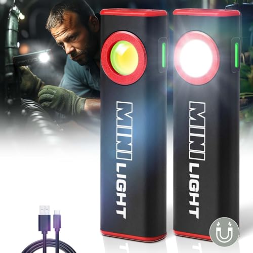 Lexall 2-Pack 1600 Lumens Mini Magnetic EDC Flashlight