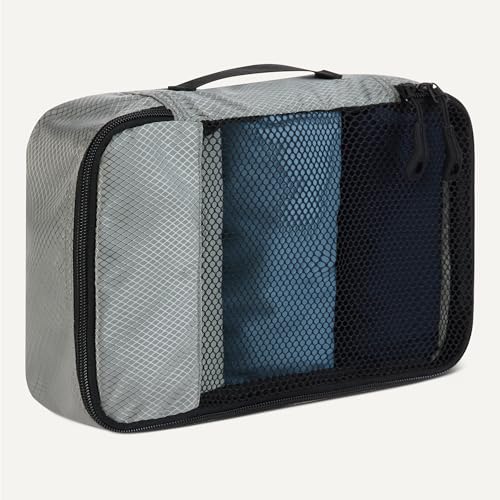 Amazon Essentials 4-Piece Packing Cubes Travel Accessories Set, Luggage Organiser with Double Zip, Mesh Top, Polyester, Small, Grey (Previously Amazon Basics) - Image 5
