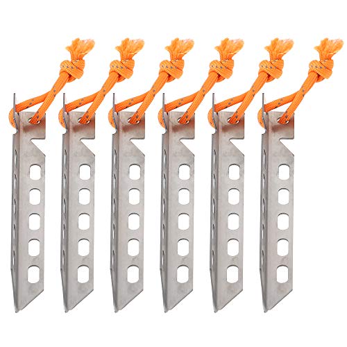 6 peças/10 peças de tarraxas em formato de V de titânio à prova de vento para barraca de acampamento