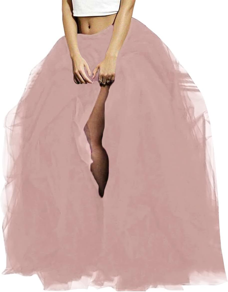 WDPL Wedding Planning Women's Long Maxi Tulle Special Occasion Bustle Night Out Skirt