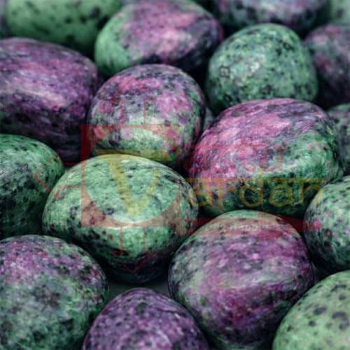 Image of Crystal Ruby Ziosite Tumble Stone |50 gm Tumbled Gemstones | Reiki Healing Stones | Home Decor Pebbles | Aquarium Gravel | Garden & Table Decor