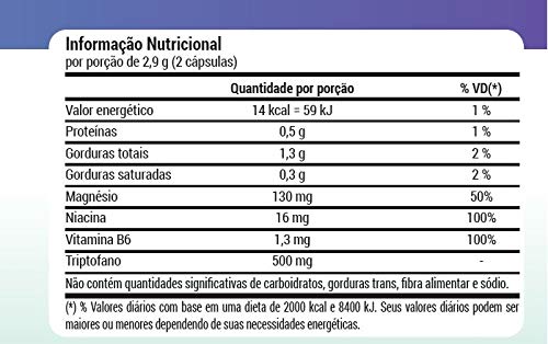 Triptofano com vitaminas 1000mg L-Triptofano Triptofour - Naturgen - 60 capsulas