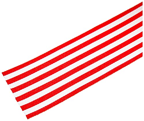 Berisfords 43152 25 m x 25 mm Crisp Stripes Ribbon, Red - Image 2
