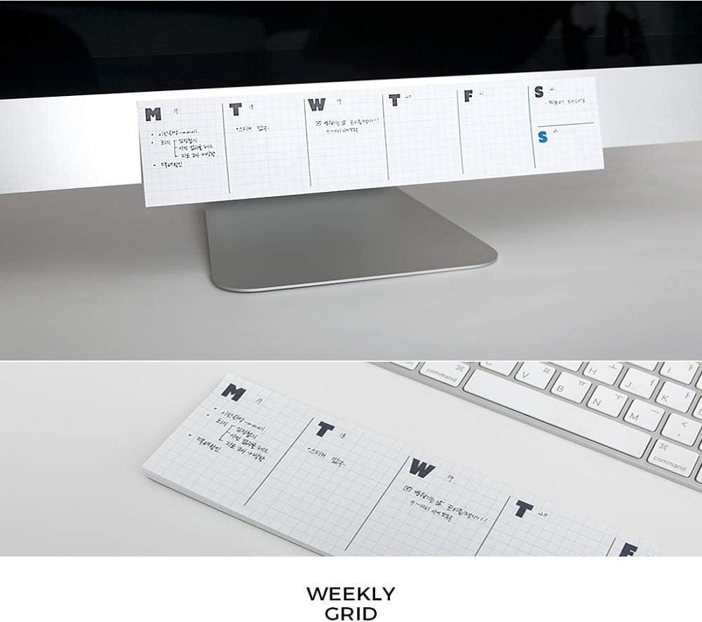 JSTORY Sticky Planner Adhesive Paper Note Columnar Scheduler Organizer to-do One Size Grid White image 4