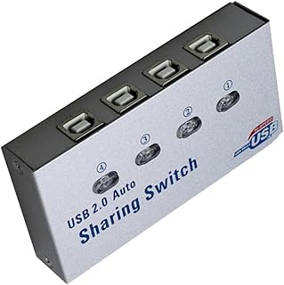 UKCOCO Switch USB printer computer printers USB Switch Selector Sharing Switch Automatic Sharer Computer Sharer Scanner Switcher Automatic Switcher Printer Sharer Sharing Switch