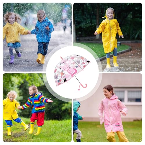 Paraguas para niños impermeable transparente y antiviento con mango cómodo infantil 5