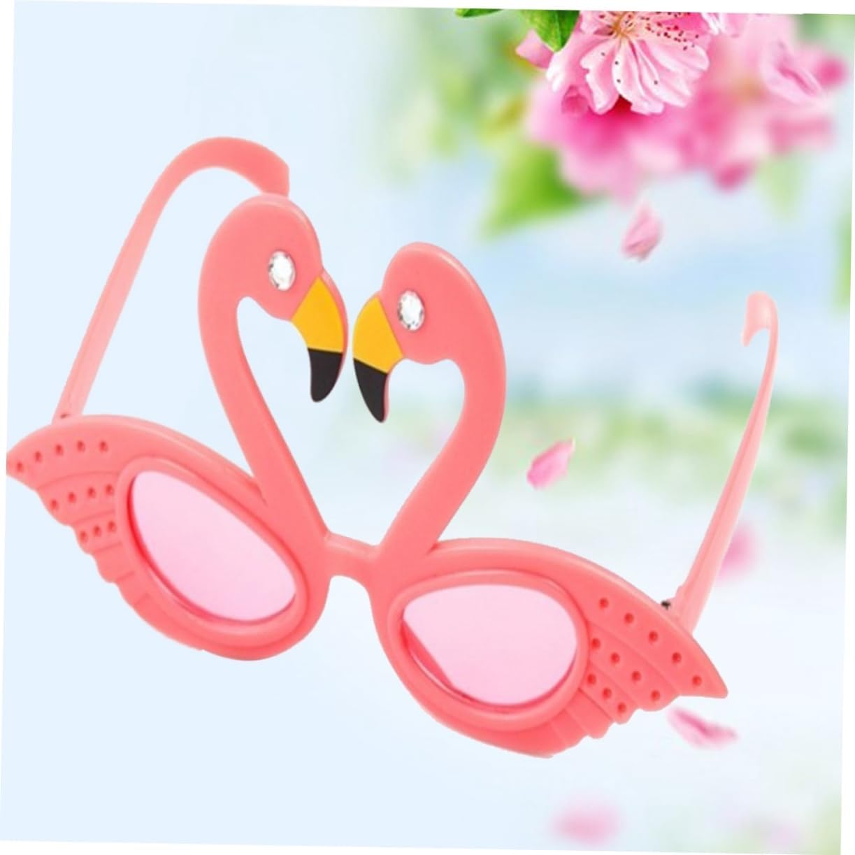 Holibanna 3pcs Flamingo Plastic Diamond Glasses Party Costume Sunglasses Tropical Party Eyewear for Boys and Girls Adults Funny Glasses Set