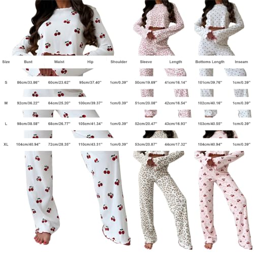 Women's Pajama Sets 2 Piece Ribbed Knit Long Sleeve Lounge Set | Ruffle Sleeve Crop Top, Cozy Ribbed Knit Long Sleeve 2 Piece Lounge Set, Wide Leg Pants, Comfy Fall Winter Loungewear - image 7