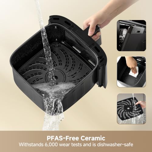 Image of Dreame 7Qt Large Air Fryer, SmartSteam, 6-in-1, No-Flip, Ceramic Coated