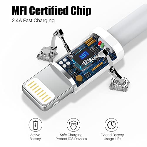 [Apple Mfi Certified] Iphone Charger 3 Ft 4 Pack, Lightning To Usb Cable 3 Foot,Fast Iphone Charging Cables Cord For Iphone 13 Pro Max/12 Mini/11/Xr/Xs/X/8/7/6/Ipad Pro/Air/Mini-3 Feet White #TOP2