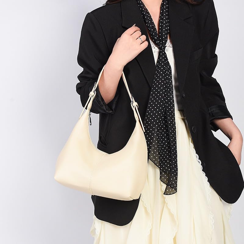 Women Trendy Crescent Shoulder Bags Soft Vegan Leather Hobo Bags Tote Handbag Slouchy Top-Handle Bag BGUS-13-02