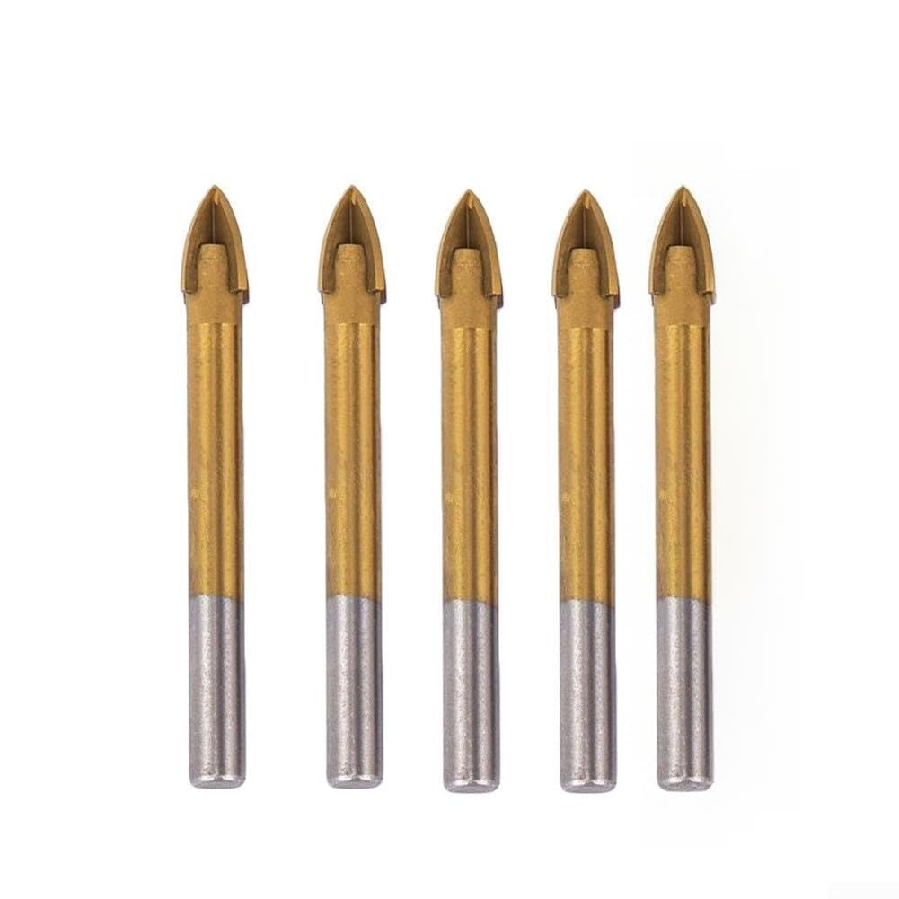 Set di 7 punte da trapano triangolari in carburo per piastrelle in ceramica, cemento e vetro, da 3 a 12 mm, multiformato, con gambo piatto, compatibili