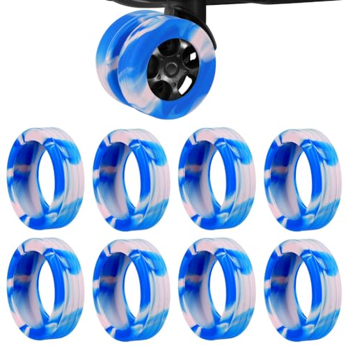 flintronic 8 Stück Gepäck-Rollenschutz, Silikon-Radabdeckung, Gepäck Räder Schutz, Wasserdichte Schutzhülle Gepäck Räder für die meisten Koffer und Gepäck-Zubehör