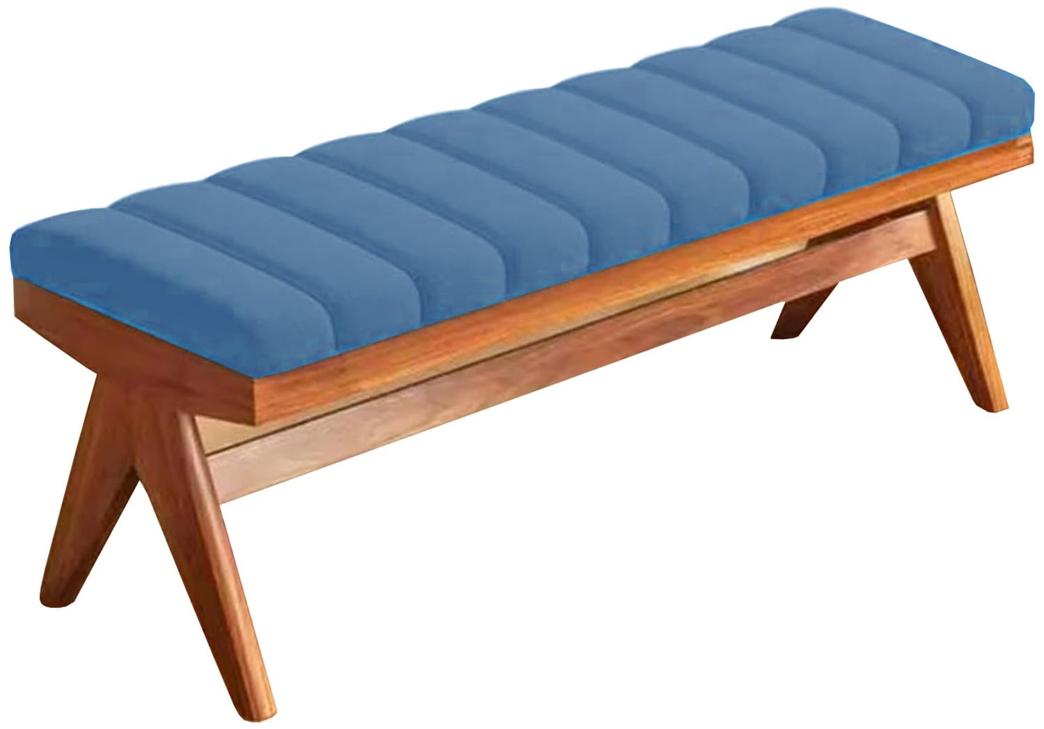 Banc d'extérieur en velours antidérapant 130x50 cm bleu