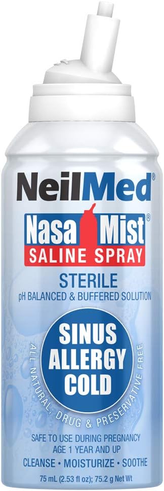 NeilMed NasaMist Isotonic Saline Spray 75 ml (Pack of 1) 2.53 Fl Oz (Pack of 1)