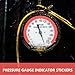 Mobestech Pressure Gauge Stickers 5 Sheets Waterproof Adhesive Decals for Equipment Safety and Pressure Indication 4.72X4.64In Durable Label Stickers for Industrial Use