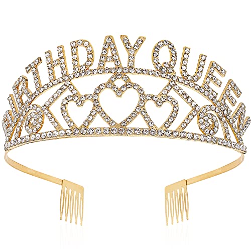 CIEHER Birthday Tiara for Women,Birthday Crown,Rose Gold Tiaras Crowns for Women,Birthday Crowns for Women,Birthday Queen Crown,Tiaras and Crows for Women Birthday,50th Birthday Decorations,Birthday Gifts for Women