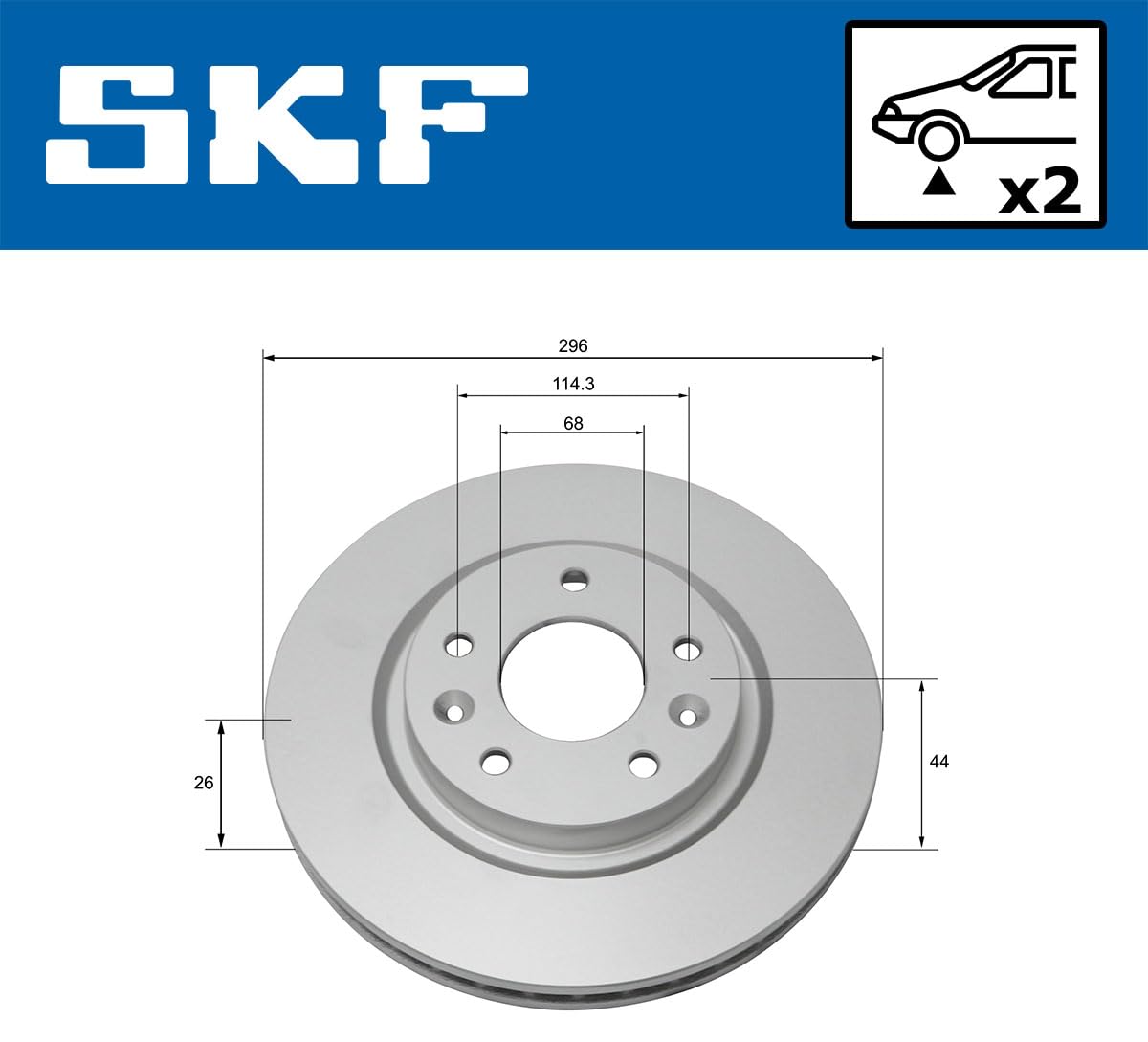 SKF 2x Discofreno VKBD80047V2
