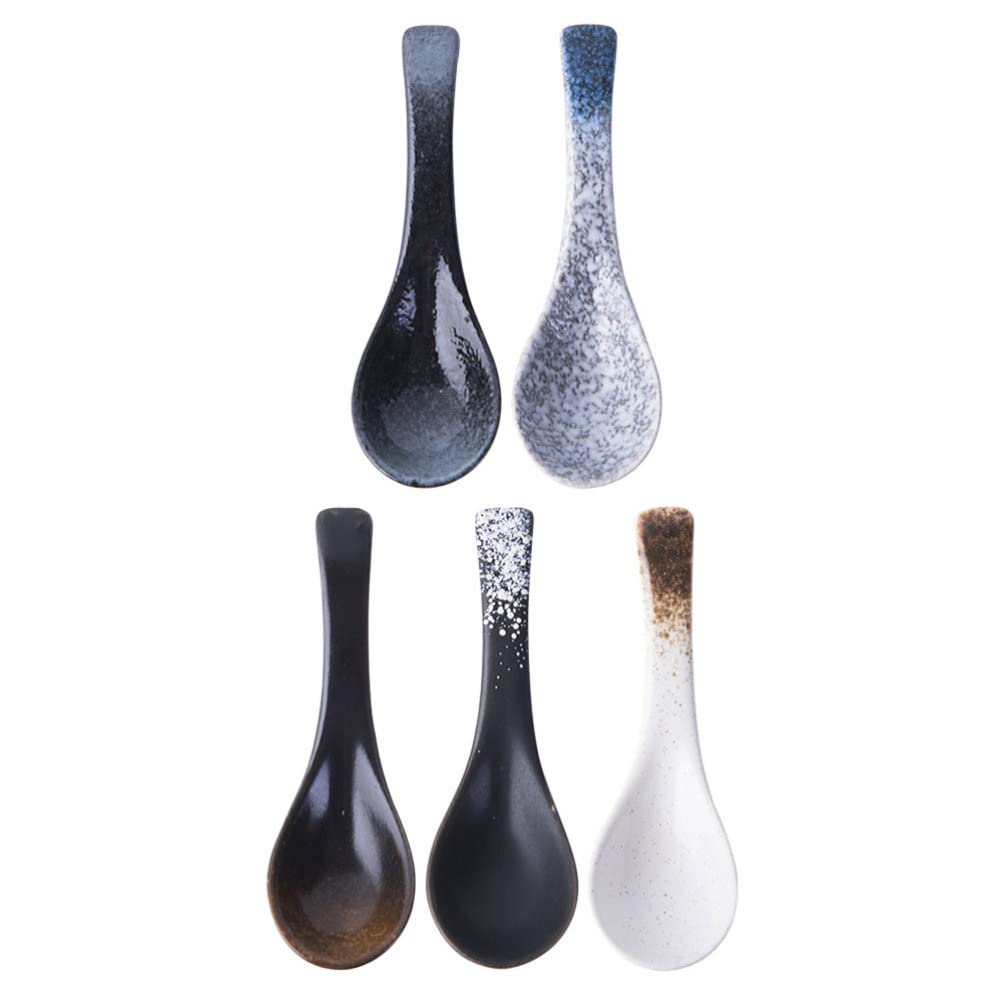 UPKOCH 10piezas Cucharas De Japonesas De Cerámica Para y Arroz Decoración Para Cocina y