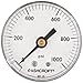 Ashcroft Type 1001P ABS Patented PowerFlex Movement Panel Mount Commercial Pressure Gauge, 2" Dial Size, 1/4" NPT Back Connection, Brass Socket, 0/1000 psi Range