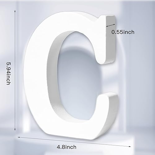 Miniatura 2 de AOCEAN Letras de madera blanca de 6 pulgadas, letras de madera sin terminar para decoración de pared, letras de pie, rebanadas, decoración de