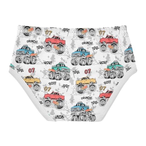 Little Girls' Soft Cotton Underwear Kids Breathable Comfort Monster Truck Panties Briefs Toddler Undies2