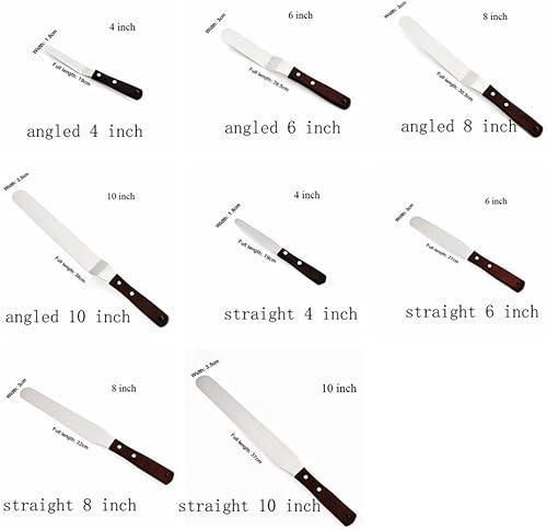 Miniatura 3 de Espátula de acero inoxidable de 46810 pulgadas para tartas de mantequilla, crema de mantequilla, cuchillo de glaseado de cocina, pastelería,