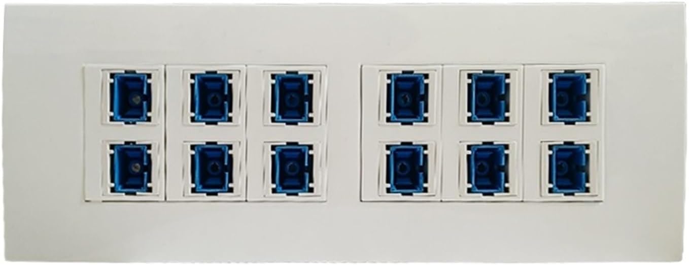 12-port SC UPC fiber optic wallplate with SC/SC female straight-through connector for SC-SC network fiber optic plugs and sockets.(Orange)