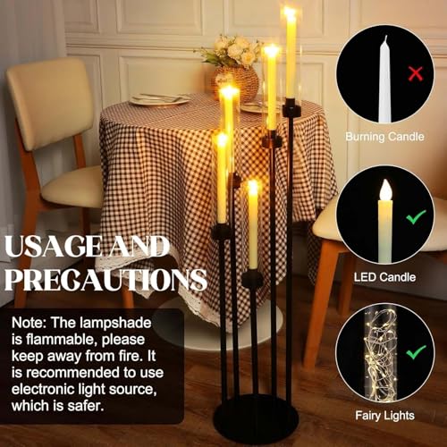 Bougeoir 5 branches pour centre de table de mariage festif - 7