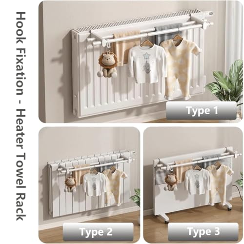Drying Rack for Clothes - Space-Saving Storage with Hanging Hooks for Efficient Drying on Radiators Heater Drying Rack - Image 4