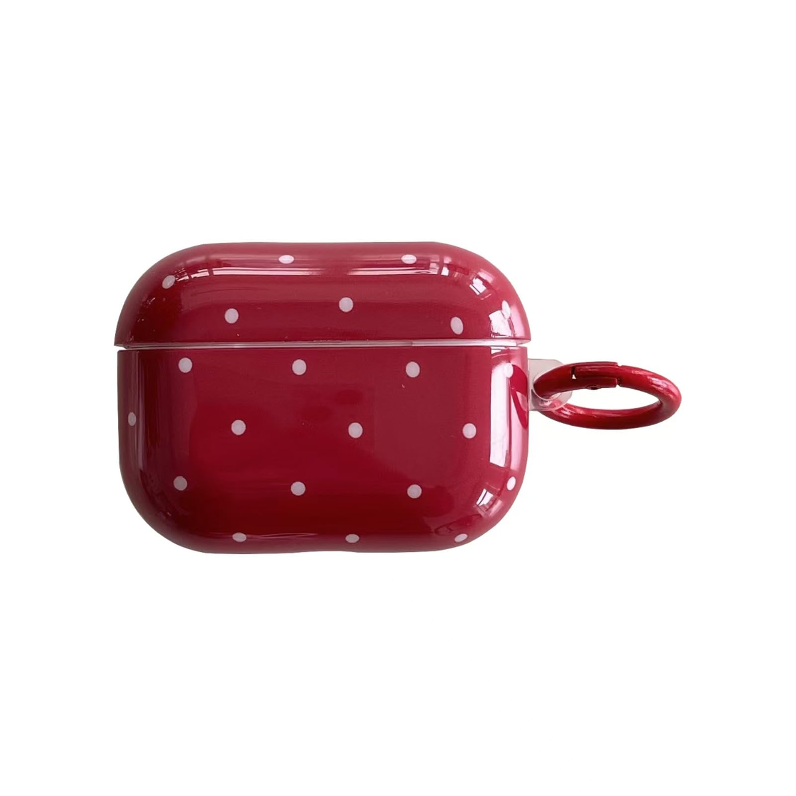 White Polka Dot Red Case with Lock for Airpods Pro 2 Gen,Vintage Aesthetic Pattern Stylish Luxury Trendy Retro Girls Women Protective Cover for Airpod