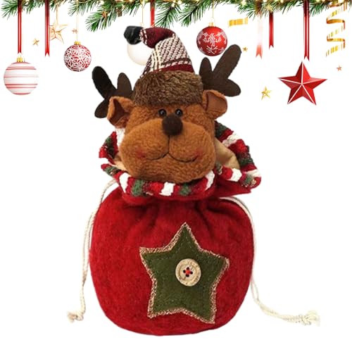 クリスマス人形バッグ | クリスマス生地収納バッグ - 再利用可能なお菓子包装ラッピング袋 子供 男の子 女の子,キャンディとお菓子の包装に最適