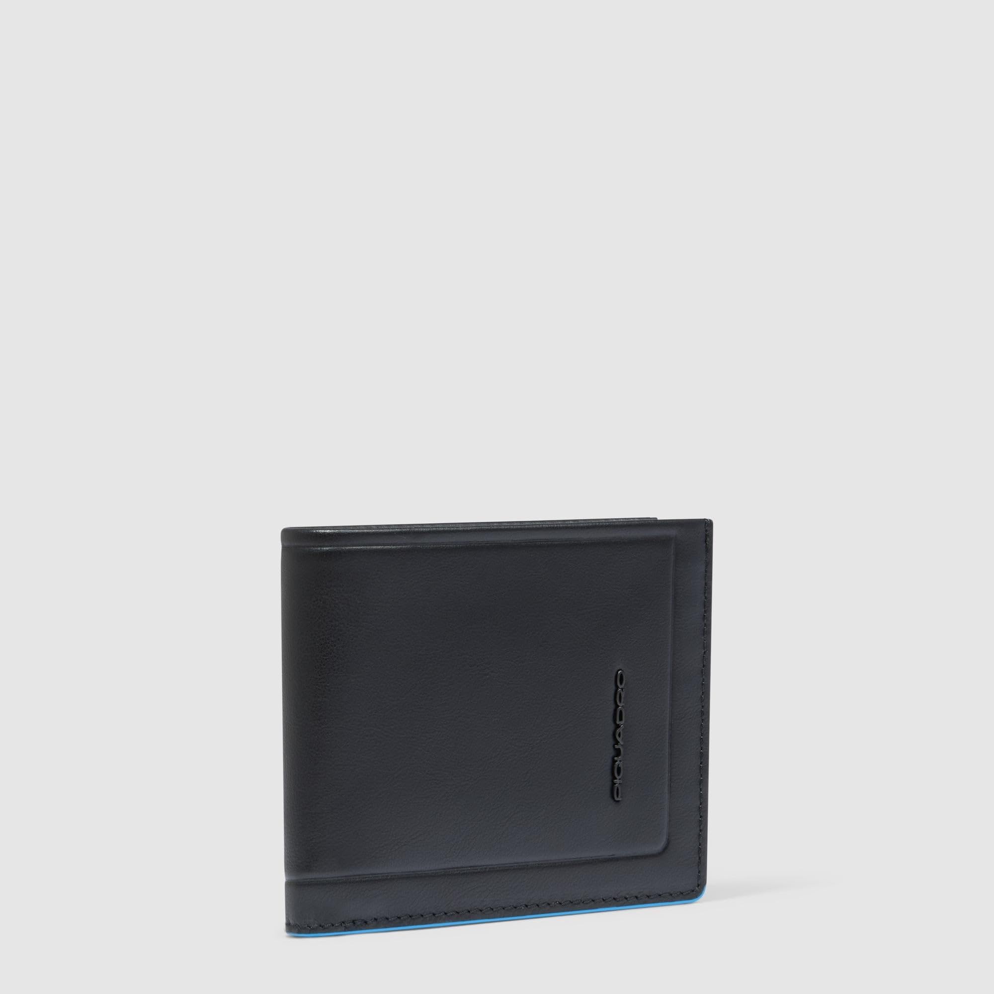 PIQUADRO - Portafoglio Uomo RFID Porta Monete in Pelle - Uomo - Nero | Protezione antifrode, Alloggio carte, Vani organizzati, Uso quotidiano