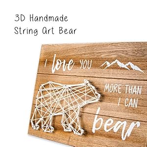 VILIGHT Woodland Nursery Wall Decor for Baby Boys and Girls - New Mom Gifts Rustic Sign for Mommy and Kids - I Love You More Than I Can Bear - String Art 12x8.6 Inches VILIGHT Woodland Nursery Wall Decor for Baby Boys and Girls New Mom Gifts Rustic Sign for Mommy and Kids I Love You More Than I Can Bear String Art 12×86 Inches