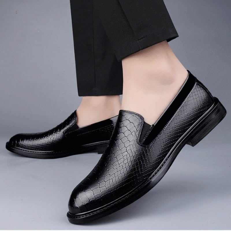 Men's Oxford Shoes Casual Leather Dress Shoes Non-Slip Low Block Heel Work Shoes Formal Leather Shoes for Weddings Business Office Prom2