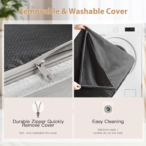 Image of WNPETHOME Velvet, Orthopedic Dog Bed - Large, Giant Size, Removable Washable Cover & Anti-Slip Bottom, Egg Crate Foam Mat, Xxxl