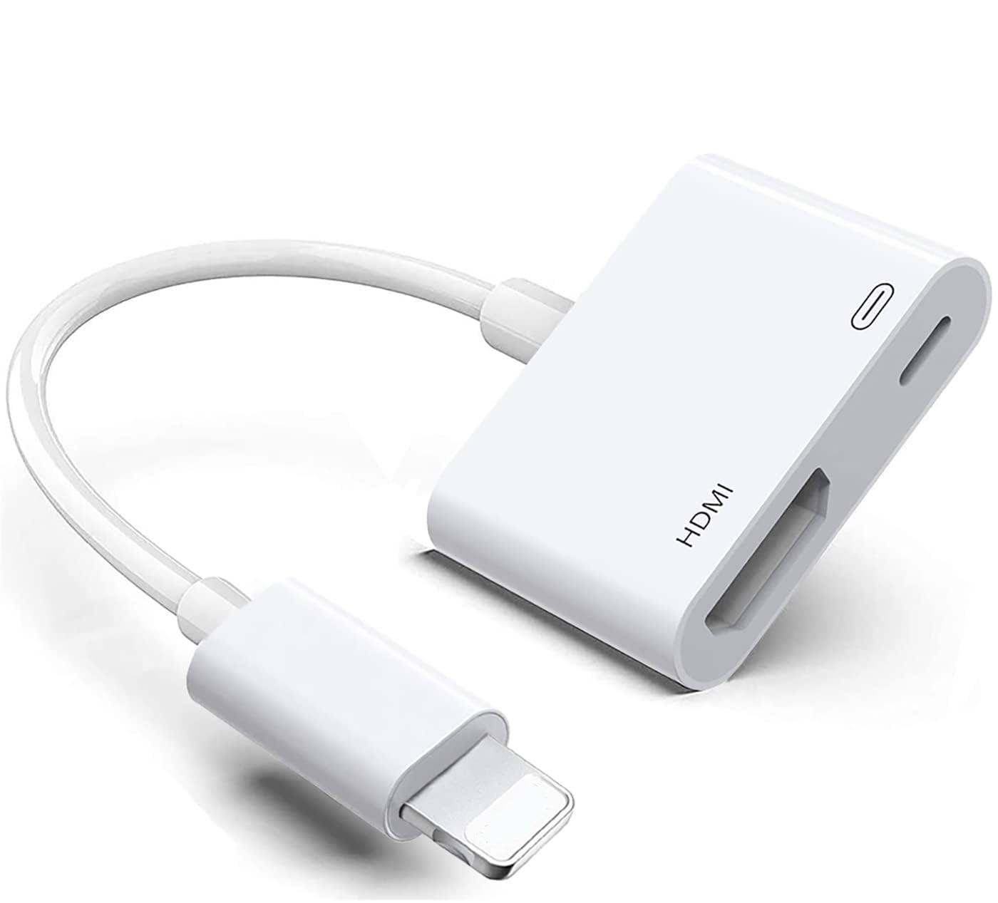 1Goal® Apple Lightning to HDMI Adapter, 1080P Digital Sync Screen Cable Audio AV Dongle with Charging Port for iPhone, iPad, iPod to TV/Projector/Monitor, MFi Certified Video Converter (White-1) (B0BNDVBBM4) Amazon Price History, Amazon Price Tracker