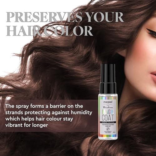 Image of Mintree Magic Coat Anti Humidity Hair Spray for Blow Dry & Styling with Anti Frizz Control, Heat & UV Protection, Adds Volume | Lightweight Non-Sticky Formula for All Hair Types | 30 ml