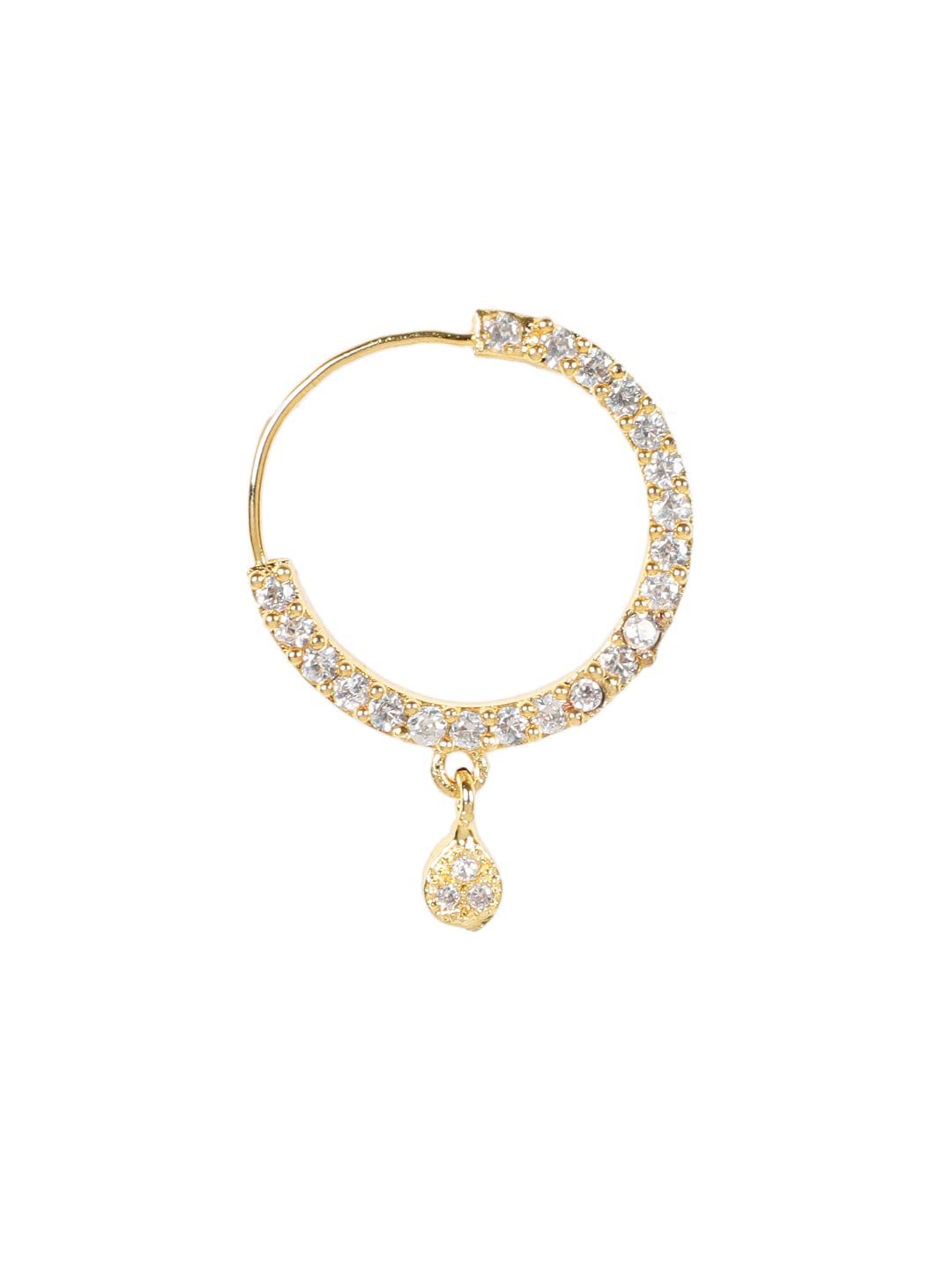 aatmana Set of 2 Rose Gold Plated Traditional Diamond Studded Small Nose Ring/Nathani for Women | Nose Pin Without Piercing | Marathi Nath Bridal Jewellery | Non Piercing Nose Rings-picture-31