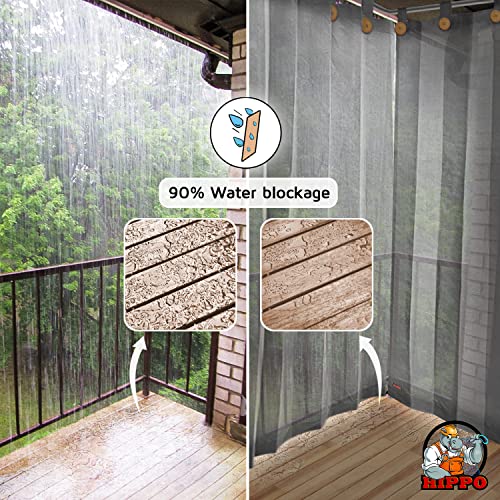 Image of HIPPO 180 GSM HDPE Outdoor Loop Curtain for Balcony & Patio Sun Blocking, UV Protection & Light-Filtering Curtains(Pebble-Grey- 4.5FTX8FT) Pack of 1