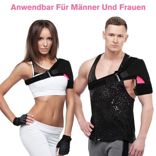 VEGCOO Schulterbandage Verstellbar für Herren/Damen - Neopren Schulterstütze mit Haltungskorrektur, Beidseitig (Rechts & Links) - Schulterschmerzen Unterstützung, Schultergurt bei Luxation & Sport