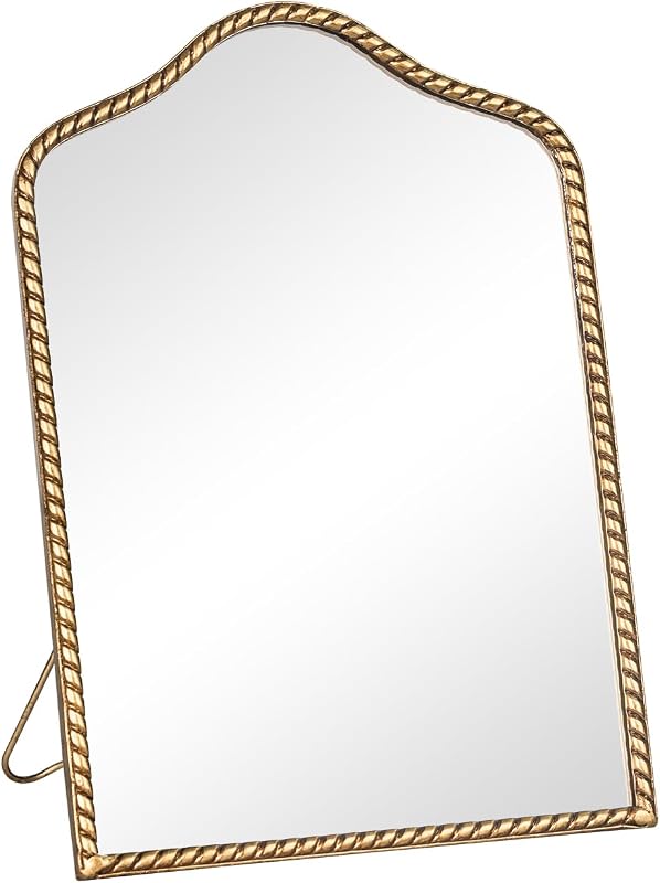 Espelho de Mesa Vintage Arqueado GIFTTROVE em Metal, Dourado Antigo