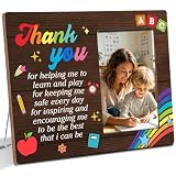 Luodnnla Teacher Appreciation Wooden Picture Frame Gifts for Teacher, Thank You Gifts for 2026 Kindergarden Preschool Graduation Decorations, Fits 4x6 Photo Frame