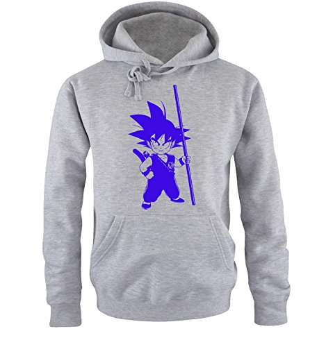 Comedy Shirts Sweat Shirt pour Hommes Son Goku III - Sweat à Capuche pour Hommes Dragon Ball Z - Sweat pour Hommes avec Logo DBZ Gris Bleu XL Cover