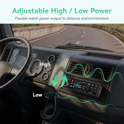 Image of Retevis MB3B CB Radio with WX Channel, Adjustable 5-Color LCD Screen, SWR Warning, AM /FM CB Radio for Truck, Noise Canceling, 12V /24V, PA, EMG Channels 9 /19, Cooling System for Off-Road Industrial